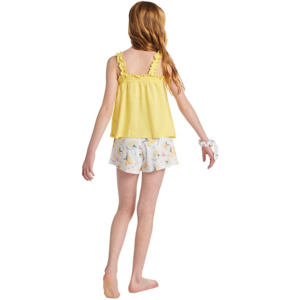 NWT Justice Girls Smocked Tank &Short Pajama Set &Scrunchie, 2-Piece Sz 16/18 - Picture 2 of 16